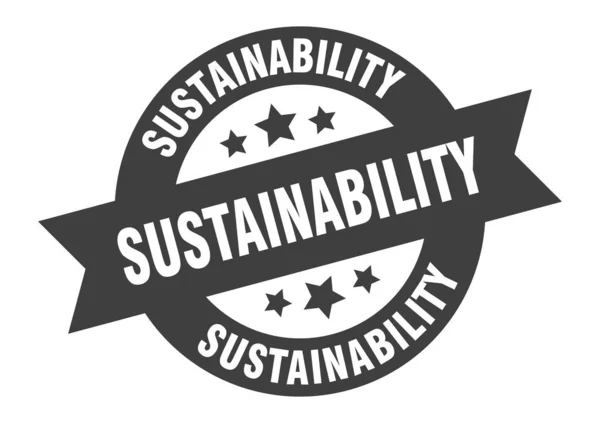 Nachhaltigkeitszeichen. Nachhaltigkeit Rundbandaufkleber. Tag der Nachhaltigkeit — Stockvektor