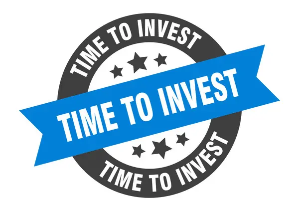 Tijd om te investeren. tijd om te investeren rond lint sticker. tijd om tag te investeren — Stockvector