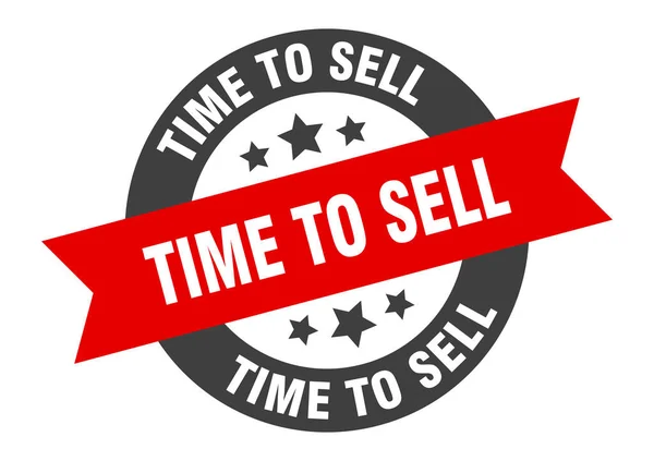 Está na hora de vender. tempo para vender adesivo fita redonda. tempo para vender tag —  Vetores de Stock