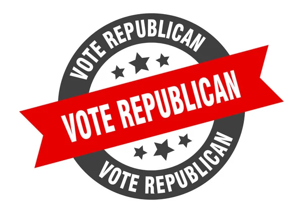 Stimmen Sie republikanisch ab. Wählen Sie republikanische runde Bandaufkleber. Abstimmung republikanisch — Stockvektor