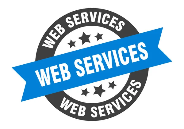 Web services sign. web services round ribbon sticker. web services tag — 스톡 벡터