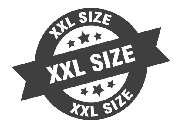 Značka velikosti xxl. xxl velikost kulaté stuhy samolepka. Značka xxl size — Stockový vektor