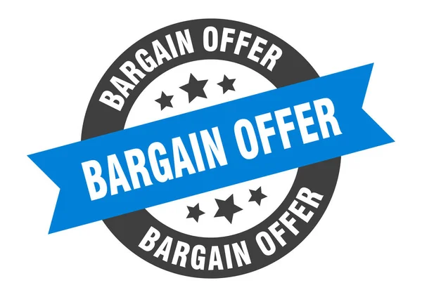 Bargain offer sign. bargain offer round ribbon sticker. bargain offer tag — Stock Vector