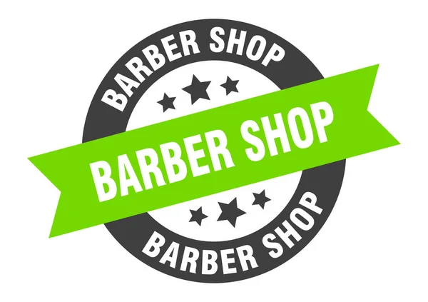 Letrero de peluquería. peluquería cinta redonda pegatina. etiqueta barbería — Vector de stock