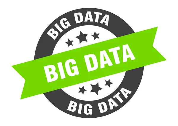 Panneau Big Data. Autocollant ruban rond big data. étiquette big data — Image vectorielle