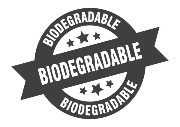 Biologisch abbaubares Zeichen. biologisch abbaubare runde Bandaufkleber. biologisch abbaubare Kennzeichnung — Stockvektor