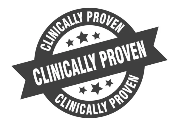 Clinically proven sign. clinically proven round ribbon sticker. clinically proven tag — ストックベクタ