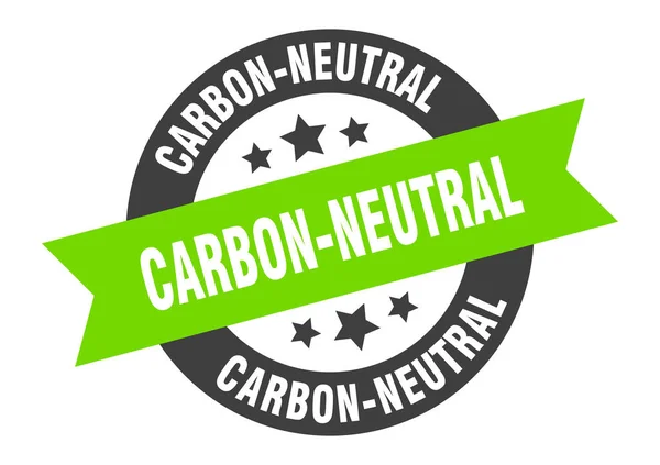 CO2-neutrales Zeichen. CO2-neutrale runde Bandaufkleber. CO2-neutrale Kennzeichnung — Stockvektor