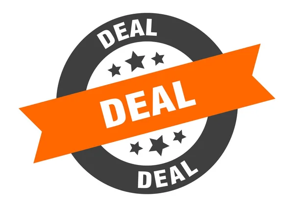 Deal sign. deal round ribbon sticker. deal tag — ストックベクタ