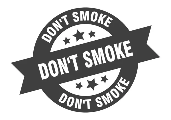 Nekuř tu ceduli. nekuřte nálepku s kulatou stuhou. nekouřit značku — Stockový vektor