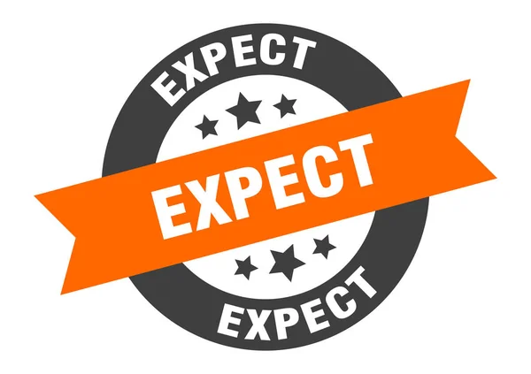 Expect sign. expect round ribbon sticker. expect tag — Stock Vector