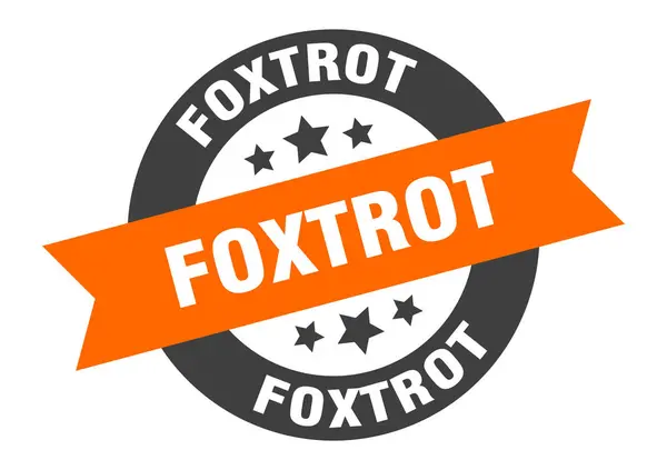Foxtrot sign. foxtrot round ribbon sticker. foxtrot tag — Stock Vector