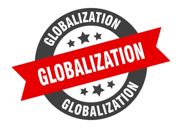 Знак глобализации. глобализация круглая наклейка на ленту. Тег глобализации — стоковый вектор