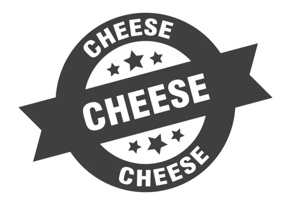 奶酪标志。奶酪圆丝带贴纸。奶酪标签 — 图库矢量图片