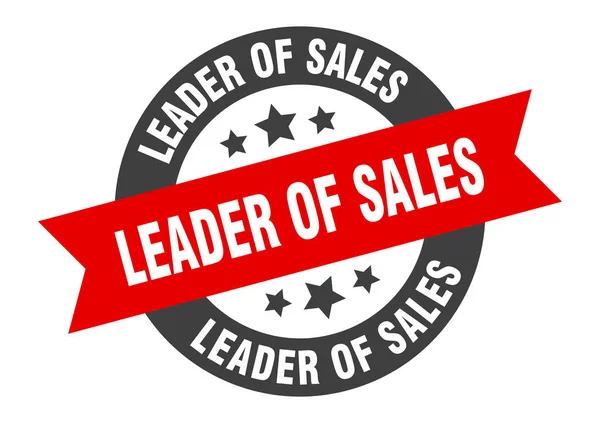 Leader of sales sign. leader of sales round ribbon sticker. leader of sales tag — Stock Vector