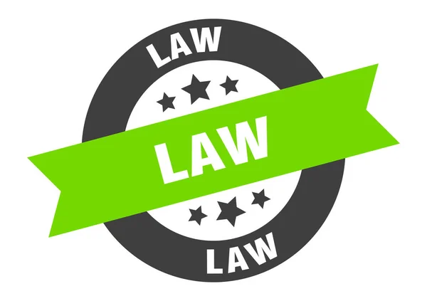Σύμβολο νόμου. Νόμου στρογγυλό αυτοκόλλητο κορδέλα. ετικέτα νόμου — Διανυσματικό Αρχείο