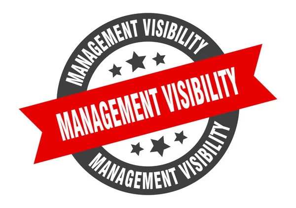 Señal de visibilidad de gestión. visibilidad de gestión cinta redonda pegatina. etiqueta de visibilidad de gestión — Vector de stock
