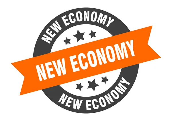 Nouvelle économie signe. autocollant ruban rond nouvelle économie. nouvelle étiquette économique — Image vectorielle