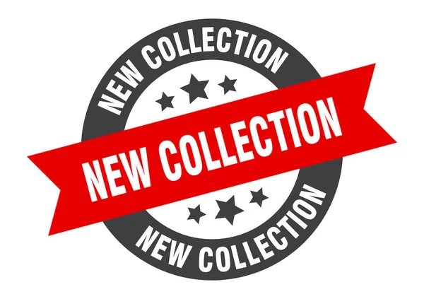 New collection sign. new collection round ribbon sticker. new collection tag — 스톡 벡터