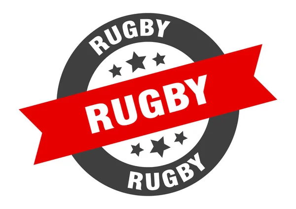 Rugby sign. rugby round ribbon sticker. rugby tag — Stock vektor