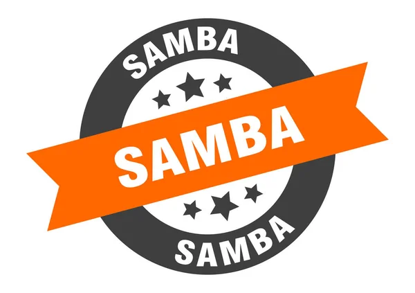 Signo de samba. pegatina de cinta redonda de samba. samba tag — Archivo Imágenes Vectoriales