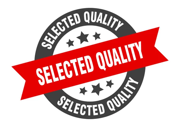 Sinal de qualidade selecionado. etiqueta de fita redonda de qualidade selecionada. etiqueta de qualidade selecionada — Vetor de Stock
