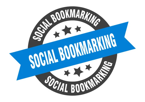 Social Bookmarking Zeichen. Social Bookmarking Rundbandaufkleber. Social Bookmarking Tag — Stockvektor