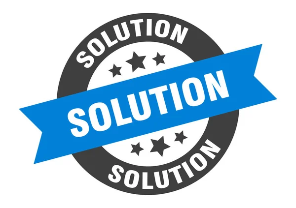Signo de solución. solución cinta redonda pegatina. etiqueta de solución — Vector de stock