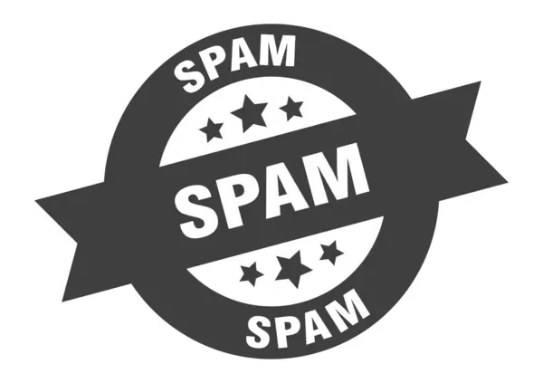 Spam-Zeichen. Spam Rundbandaufkleber. Spam-Tag — Stockvektor