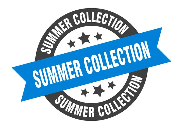 Zomer collectiebord. zomer collectie rond lint sticker. zomerverzamellabel — Stockvector