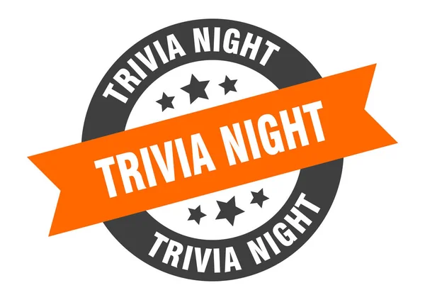 Trivia night sign. trivia night round ribbon sticker. trivia night tag — Stock Vector
