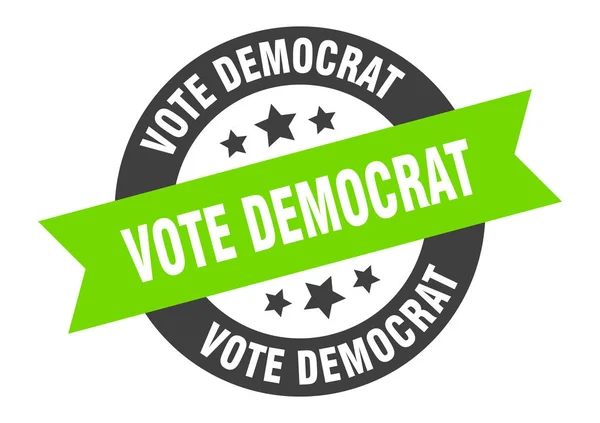 Vote democrat sign. vote democrat round ribbon sticker. vote democrat tag — 스톡 벡터