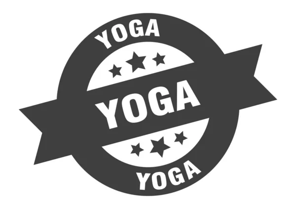 Segno di yoga. adesivo nastro rotondo yoga. tag yoga — Vettoriale Stock