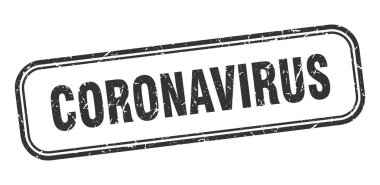 Coronavirus pulu. Coronavirus kare grunge siyah işareti. Coronavirus etiketi