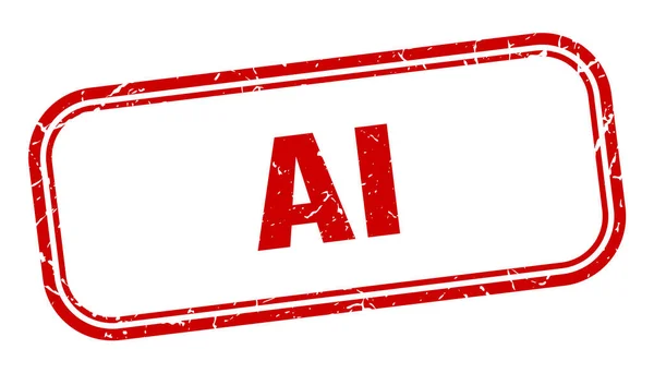 Ai stempel. ai vierkante grunge rood teken. ai-tag — Stockvector