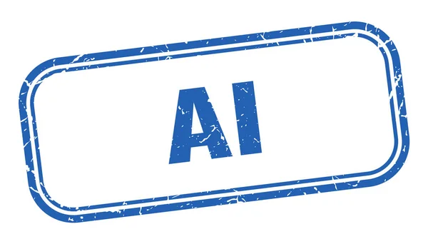 Ai stamp. ai square grunge blue sign. ai tag — 스톡 벡터