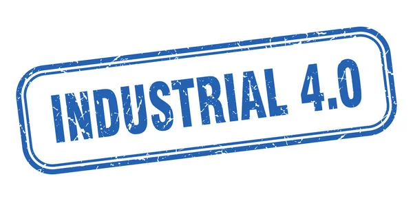 Endüstriyel 4.0. Endüstriyel 4.0 grunge mavi işareti. sanayi 4.0 etiketi — Stok Vektör