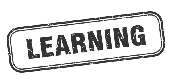 Sello de aprendizaje. aprendizaje de grunge cuadrado signo negro. etiqueta de aprendizaje — Vector de stock