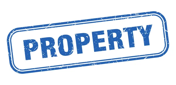 Property stamp. property square grunge blue sign. property tag — 스톡 벡터