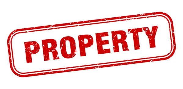 Property stamp. property square grunge red sign. property tag — ストックベクタ