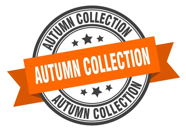 Autumn collection label. autumn collectionround band sign. autumn collection stamp — Stok Vektör