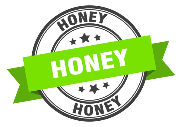Honinglabel. Honeyround Band teken. honingstempel — Stockvector