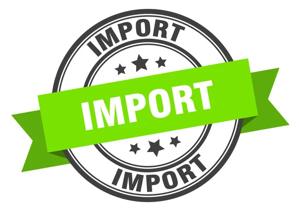 Étiquette d'importation. Importround Band signe. timbre d'importation — Image vectorielle