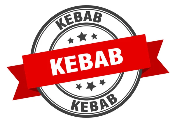 Etiqueta de kebab. signo de banda de kebabround. sello de kebab — Vector de stock