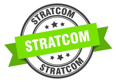 stratcom label. stratcomround band sign. stratcom stamp