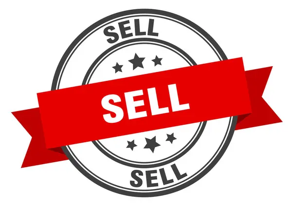 Vendere etichetta. un cartello con la banda circolare. vendere francobollo — Vettoriale Stock