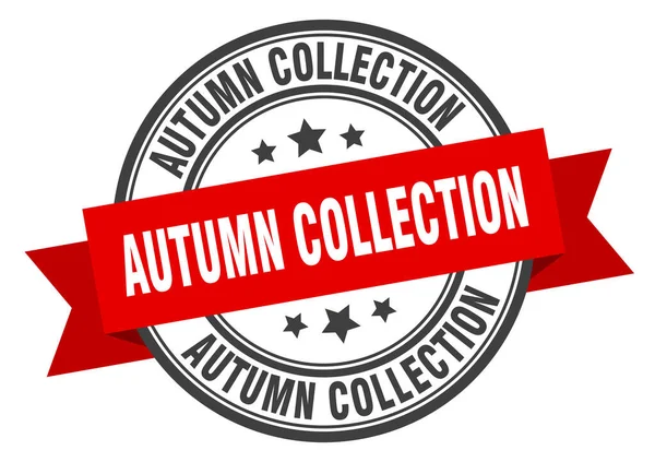 Autumn collection label. autumn collectionround band sign. autumn collection stamp — Stock Vector