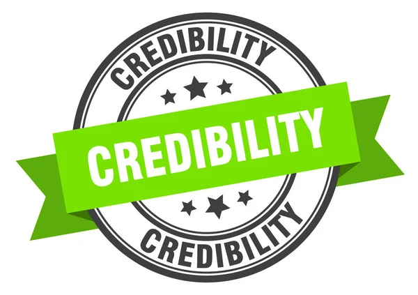 Credibility label. credibilityround band sign. credibility stamp — ストックベクタ
