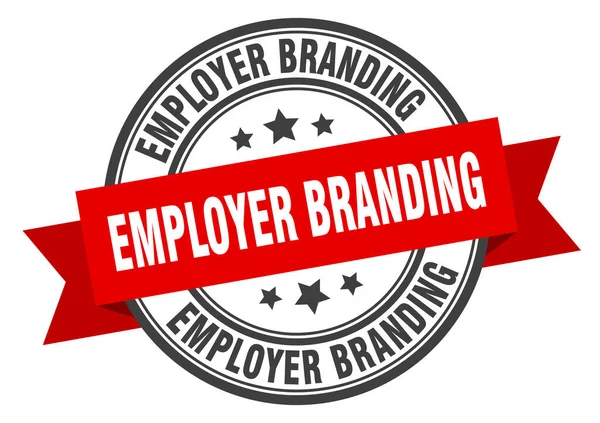 Etiqueta de marca del empleador. signo de la banda de brandinground empleador. sello de marca del empleador — Vector de stock