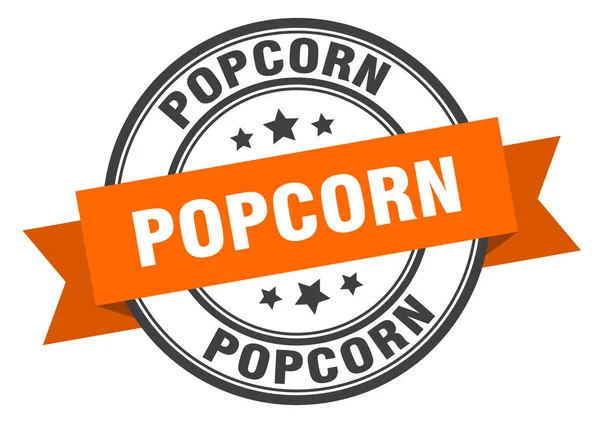 Popcorn label. popcornround band teken. popcorn stempel — Stockvector